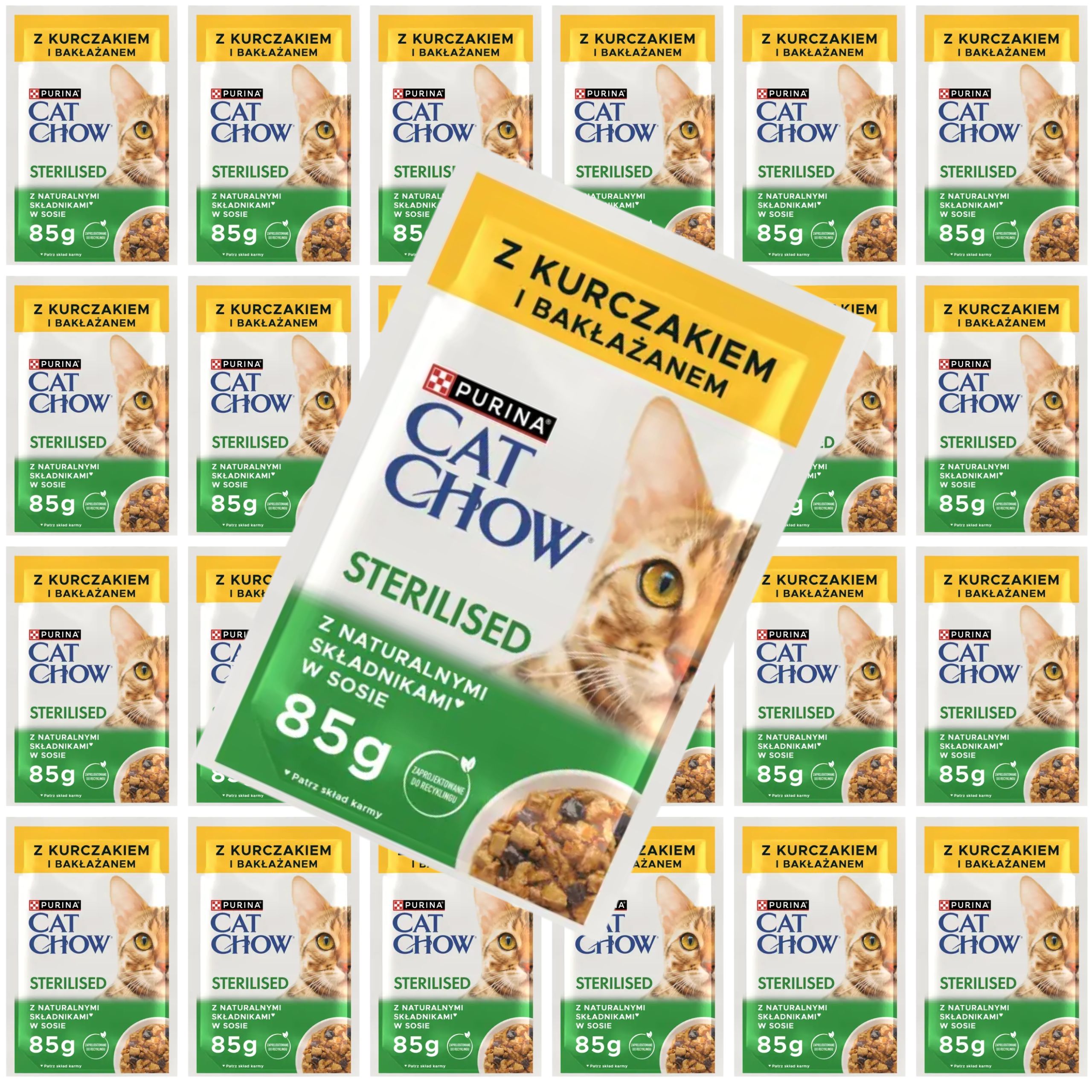 karma dla kotów sterylizowanych purina cat chow kurczak z bakłażanem 85 g