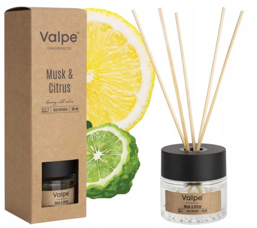 valpe dyfuzor zapachowy z patyczkami piżmo-cytrusy 50 ml dz50-328