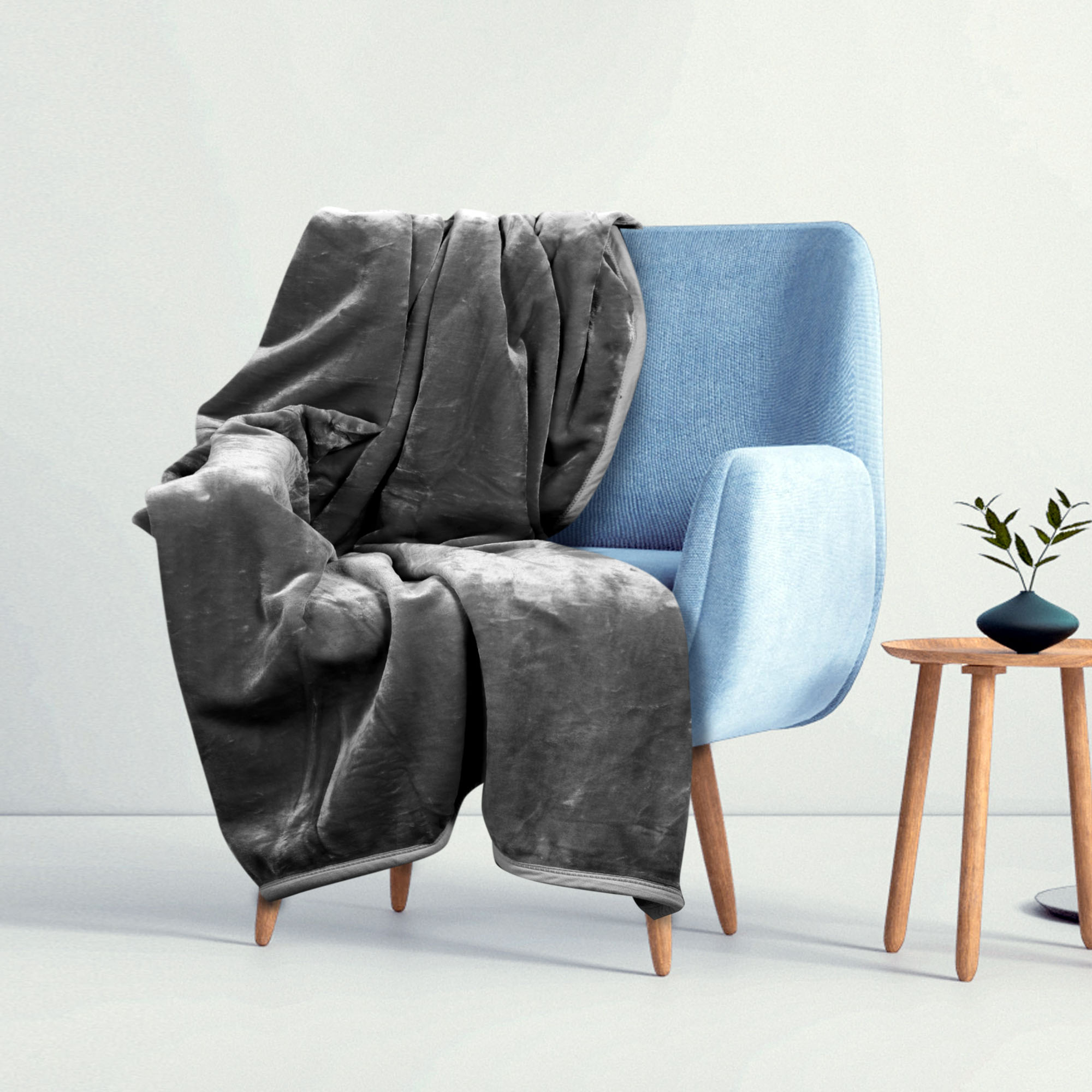 koc akrylowy 160x200 cm szary