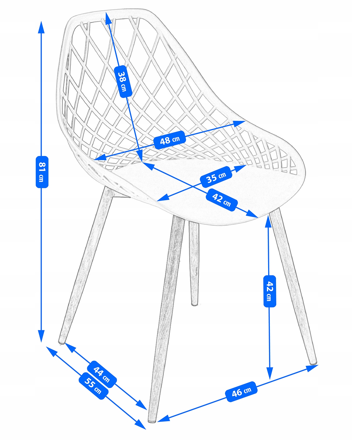 krzesło aranda szare + nogi kolor