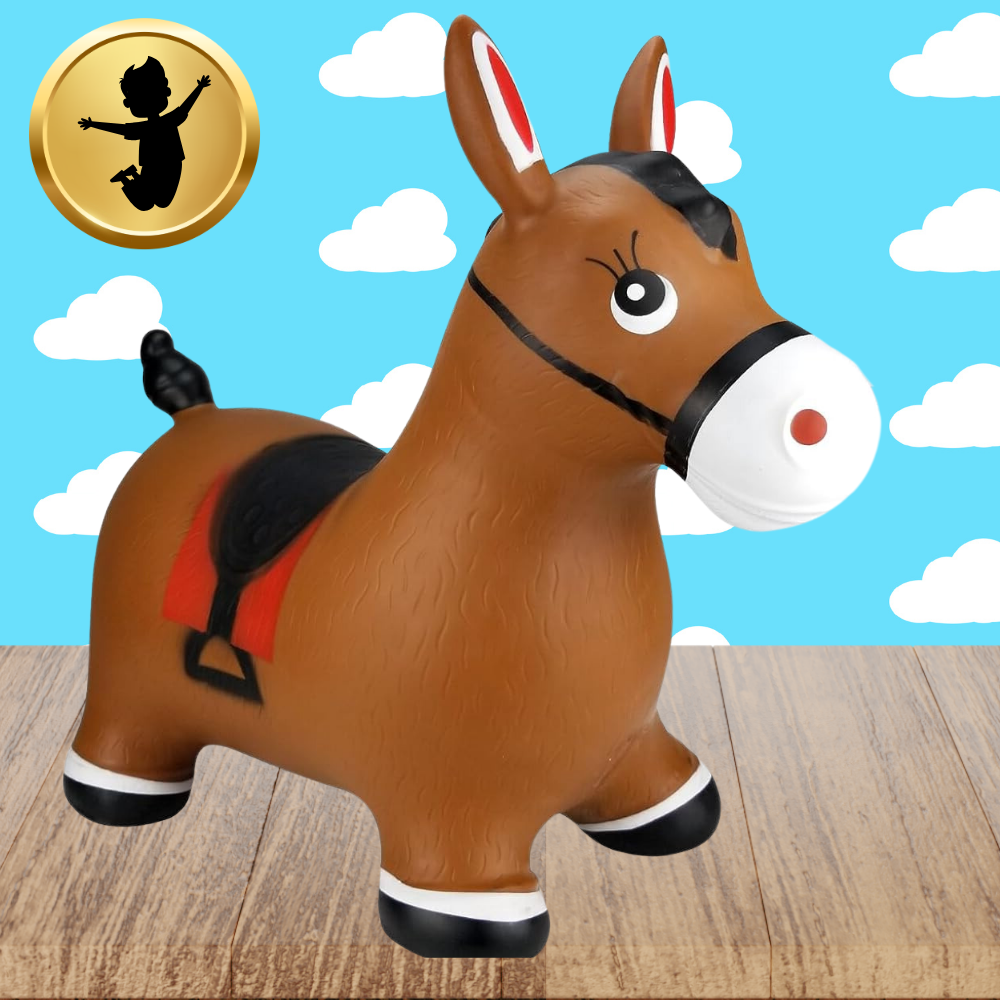 skoczek dla dzieci do skakania gumowy z pompką osiołek