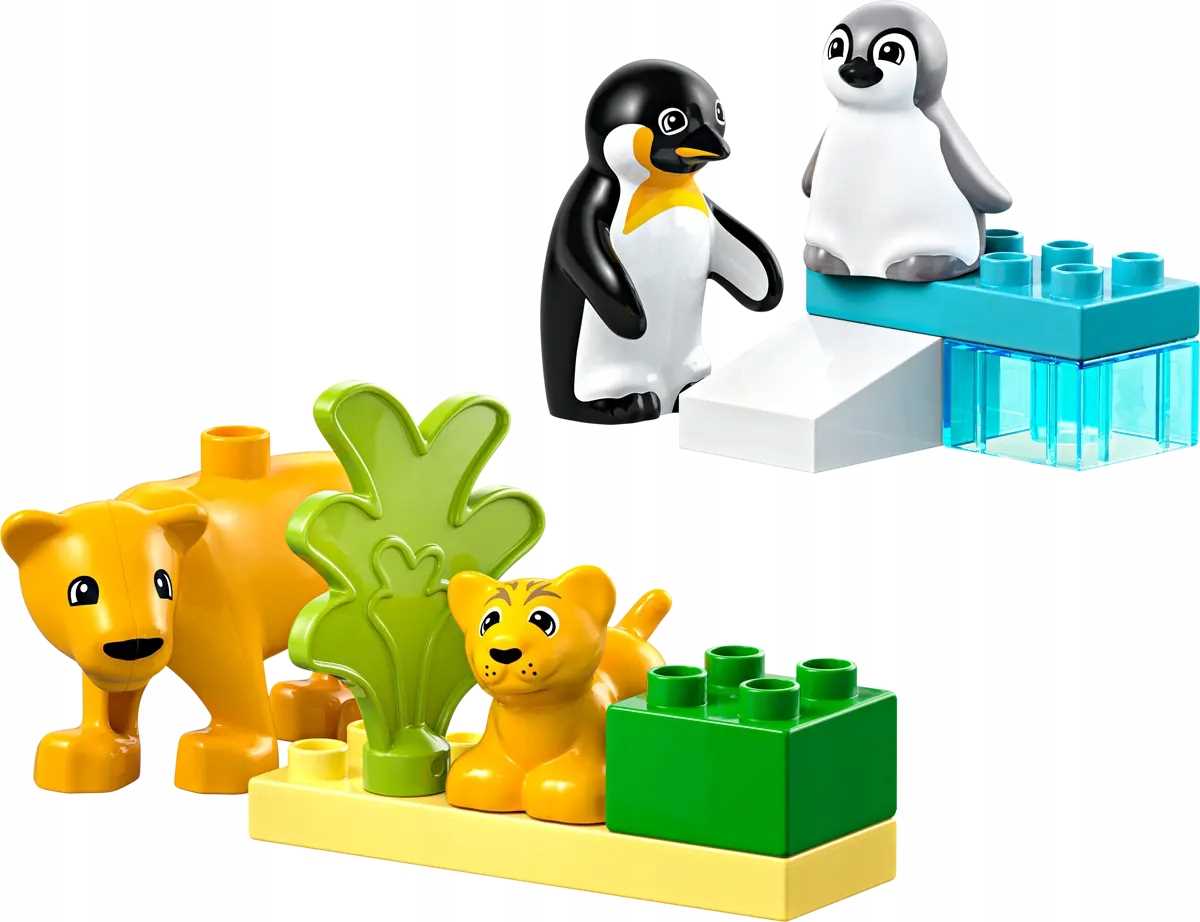 10442 - lego duplo - rodziny dzikich zwierząt: pingwiny i lwy
