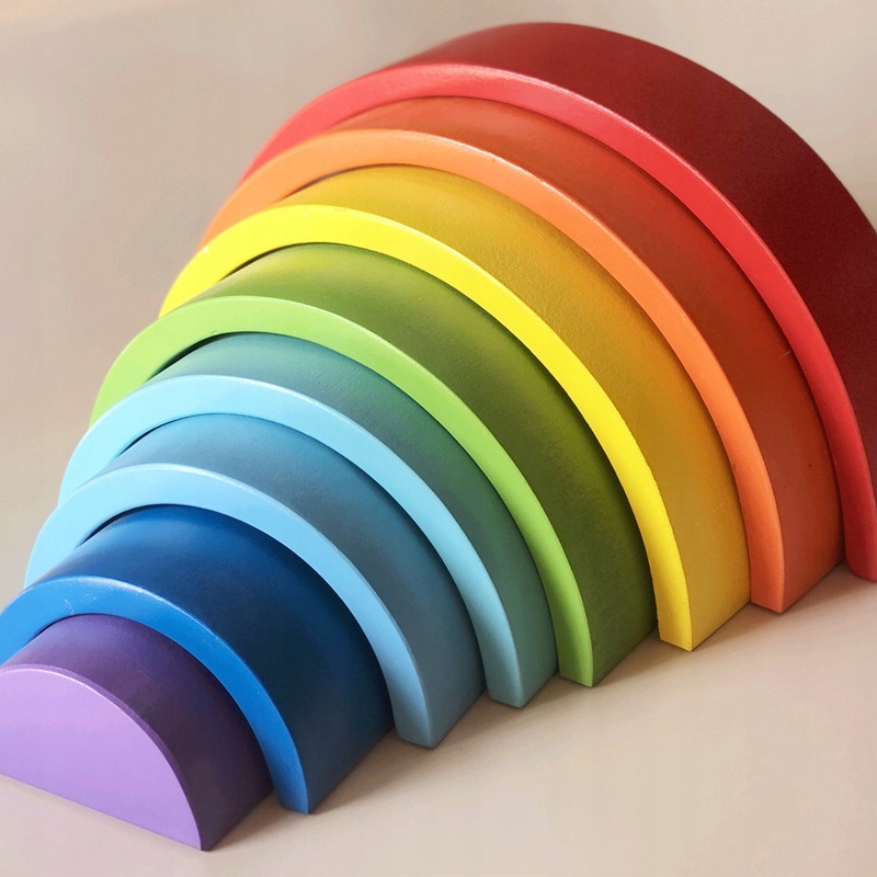 drewniane klocki tęcza jhtoy-318