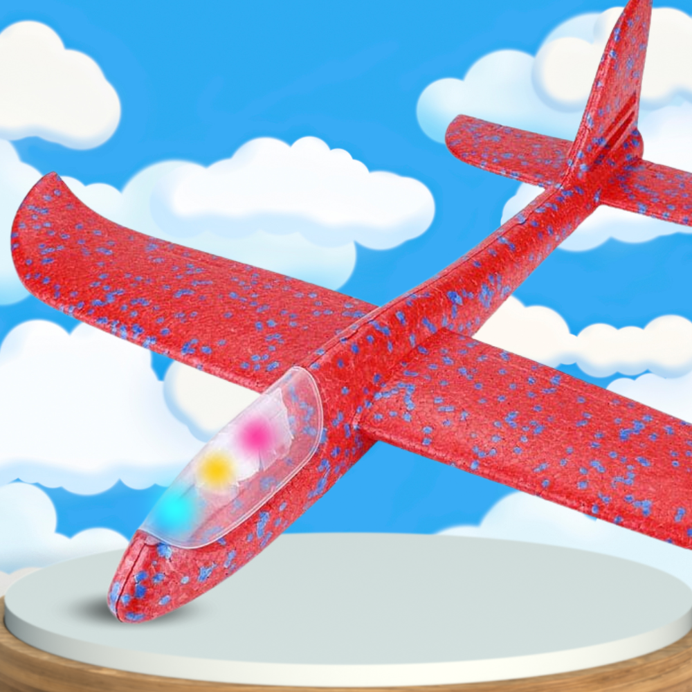 samolot z wyrzutnią szybowiec styropian rzutka zabawka pistolet led