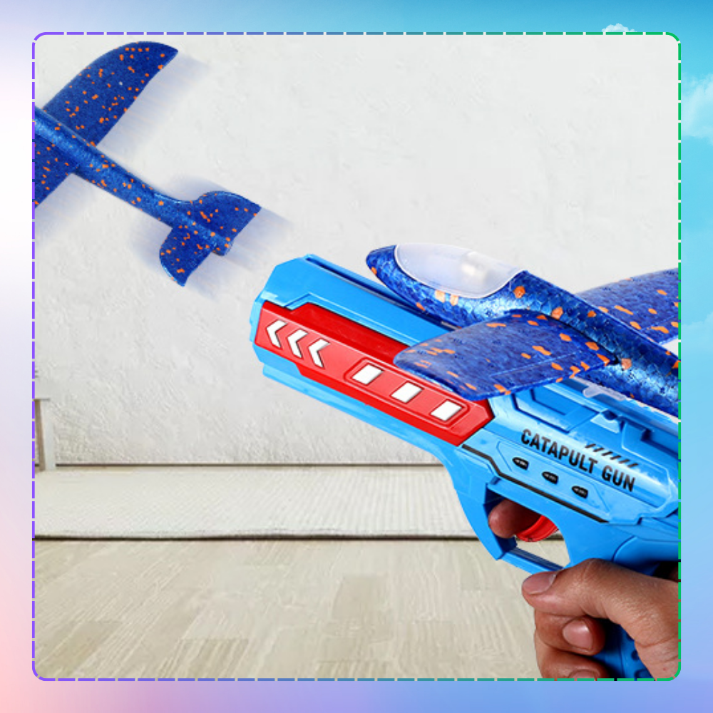 samolot z wyrzutnią szybowiec styropian rzutka zabawka pistolet led