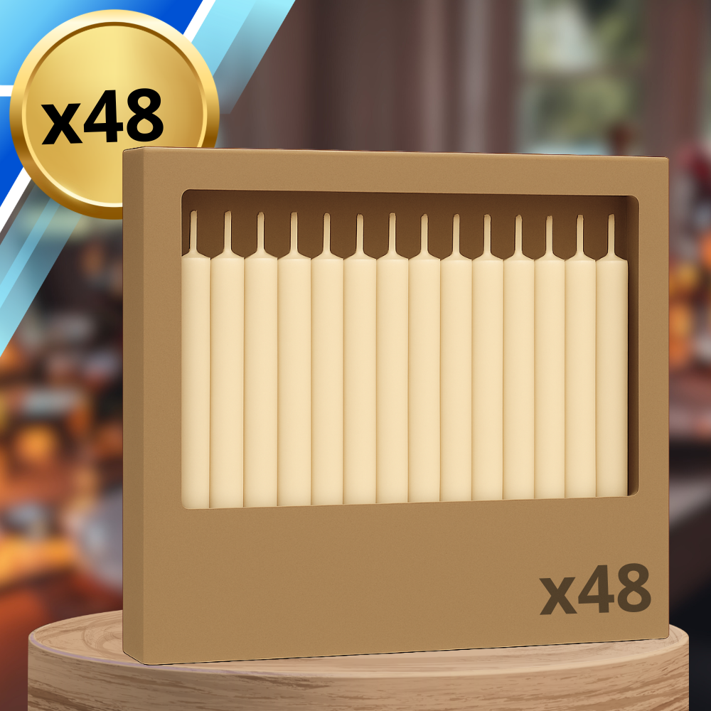 świece stołowe 48 szt. | klasyczne świece białe do świecznika