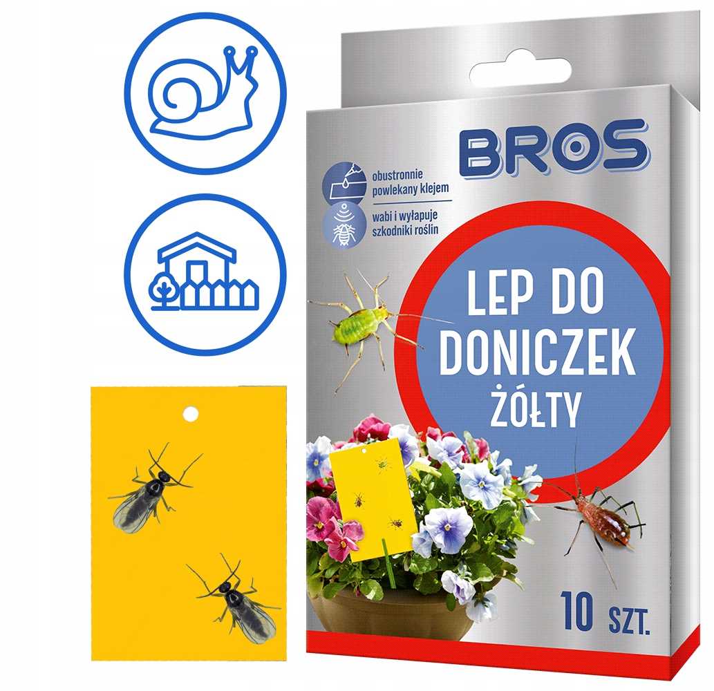 bros - lep do doniczek żółty 10szt