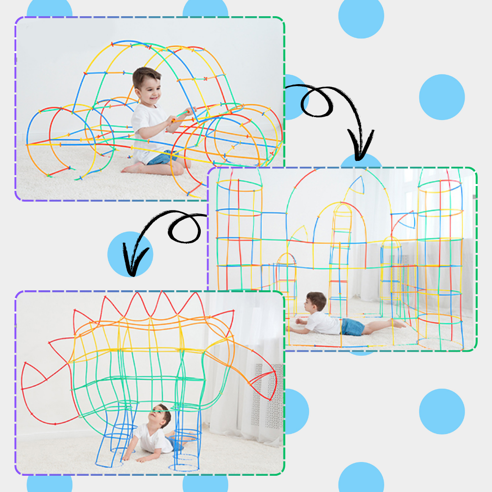 zestaw klocków konstrukcyjnych 800 elementów kreatywne słomki dla dzieci