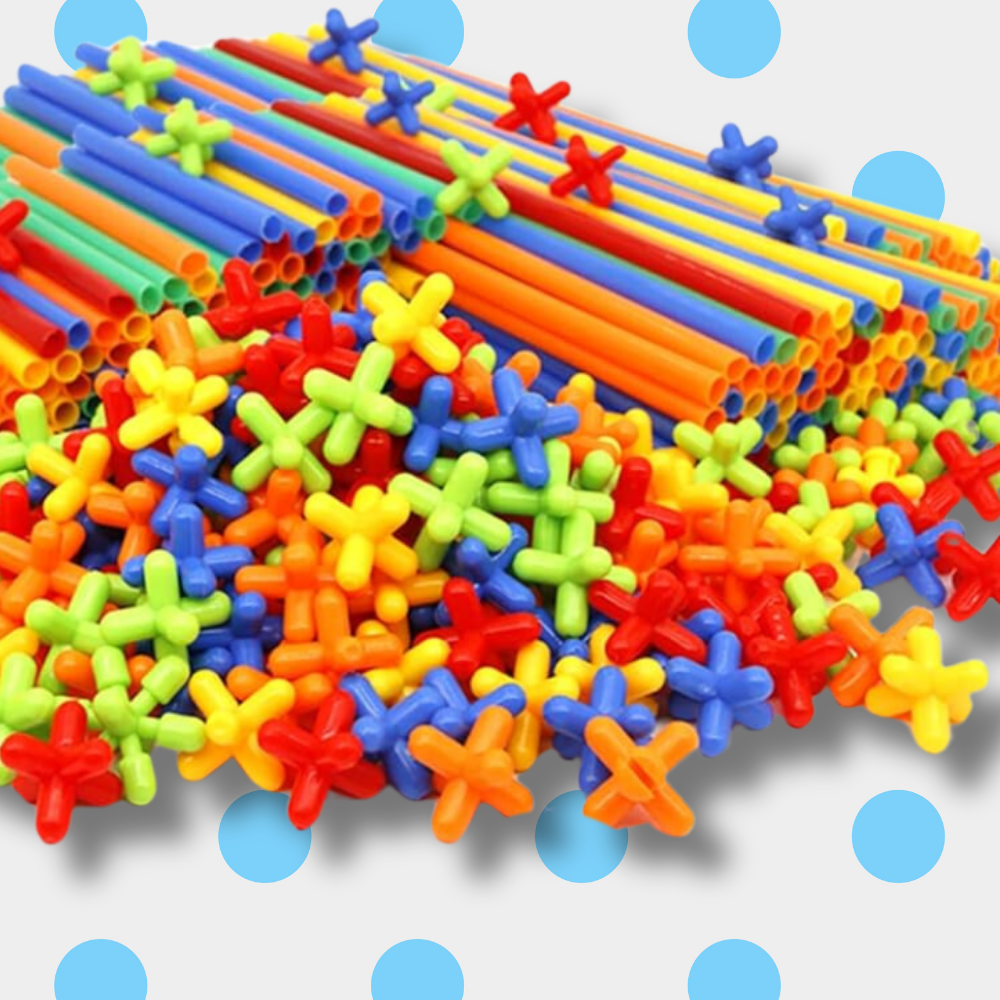 zestaw klocków konstrukcyjnych 800 elementów kreatywne słomki dla dzieci