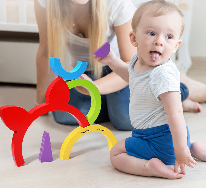 gra zręcznościowa logiczna sorter nakładanka tęcza jednorożec jhtoy-252