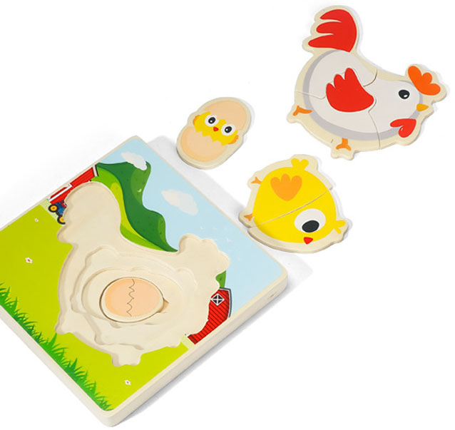 drewniane puzzle montessori dla dzieci kurczak mwz-3154