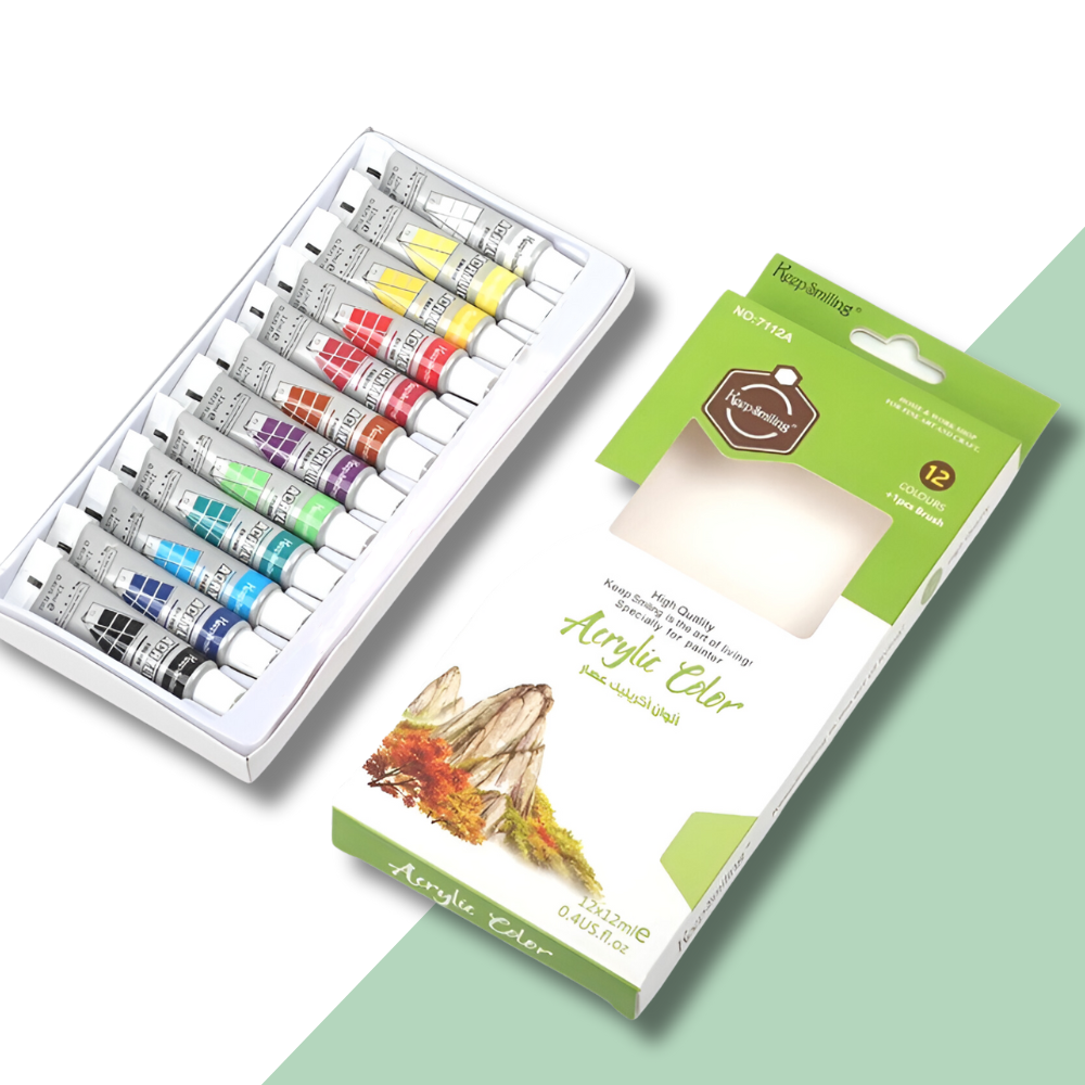 farby akrylowe w tubkach zestaw 12 sztuk 6ml