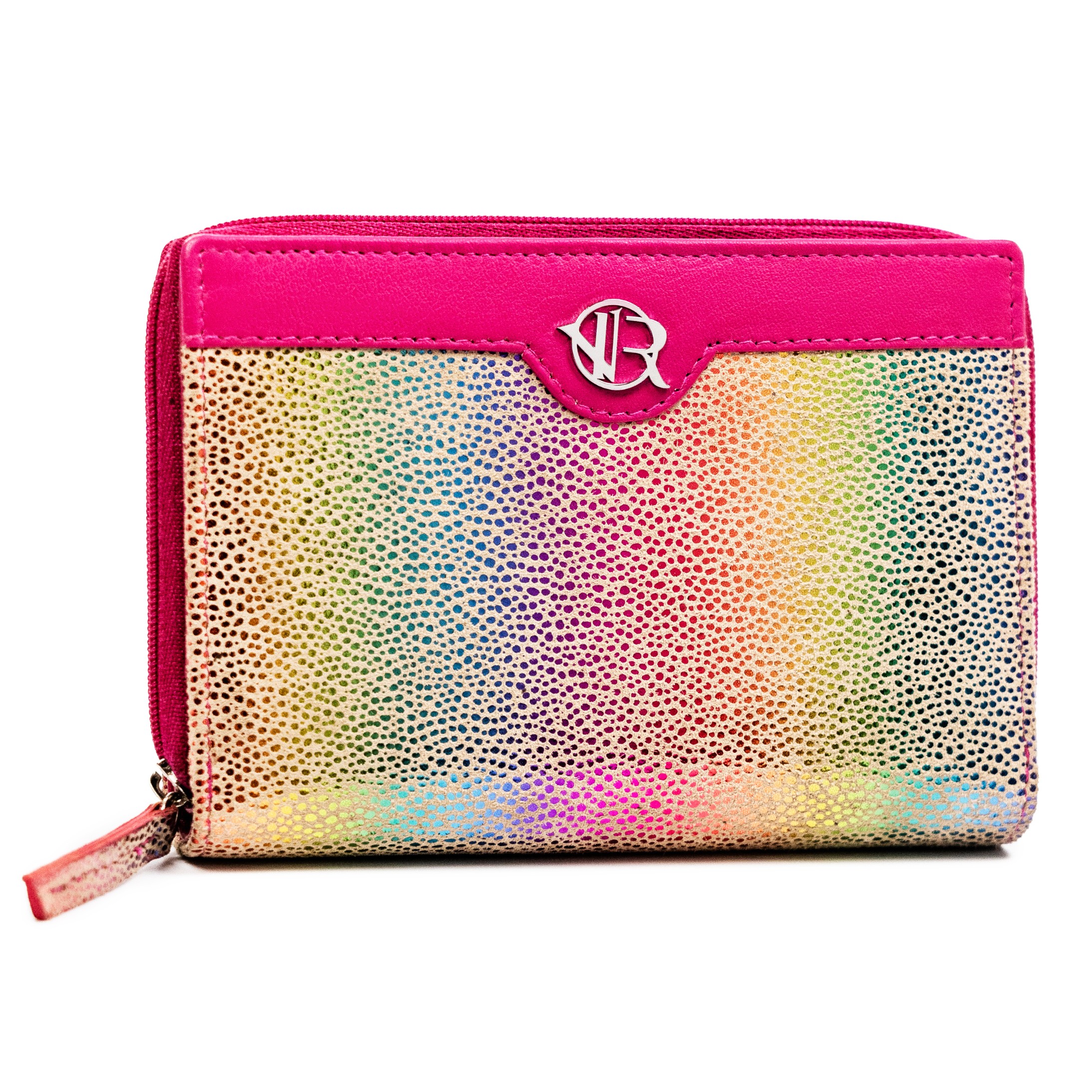 portfel damski skórzany rv-791-sla-4934 dot-pink