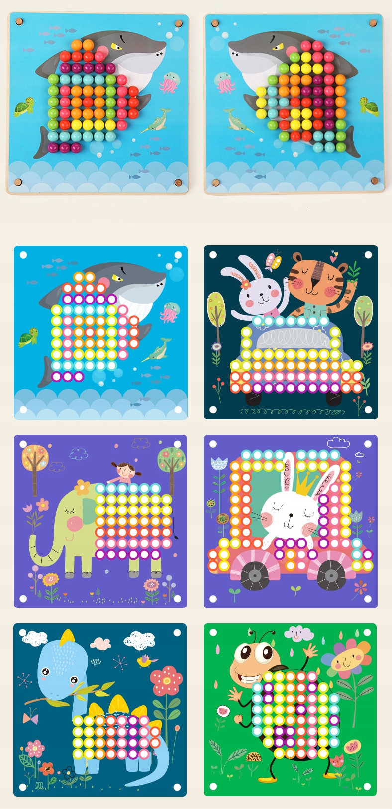 drewniane klocki grzybki jhtoy-617