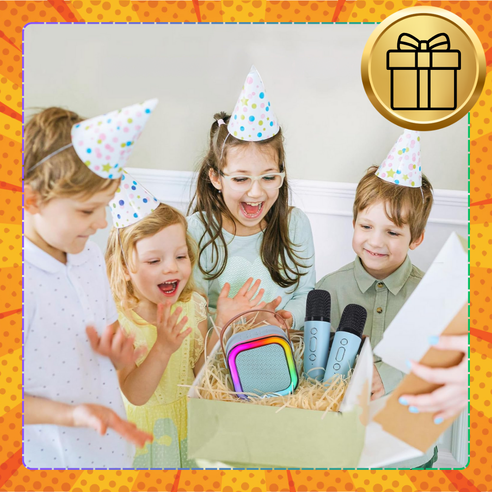 głośnik przenośny bezprzewodowy bluetooth karaoke z 2 mikrofonami usb rgb 1