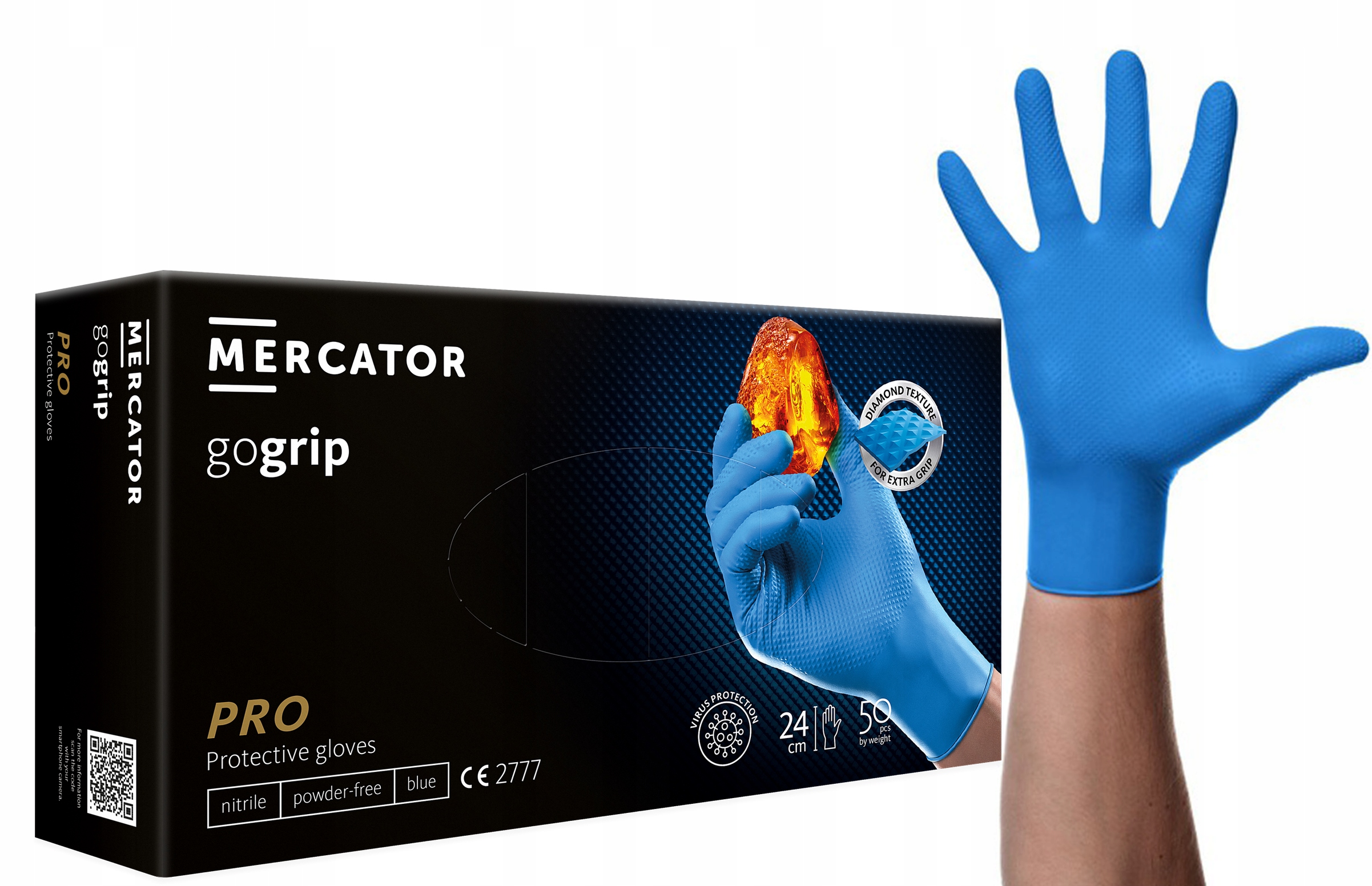 rękawice nitrylowe 50 szt. 9-l gogrip blue