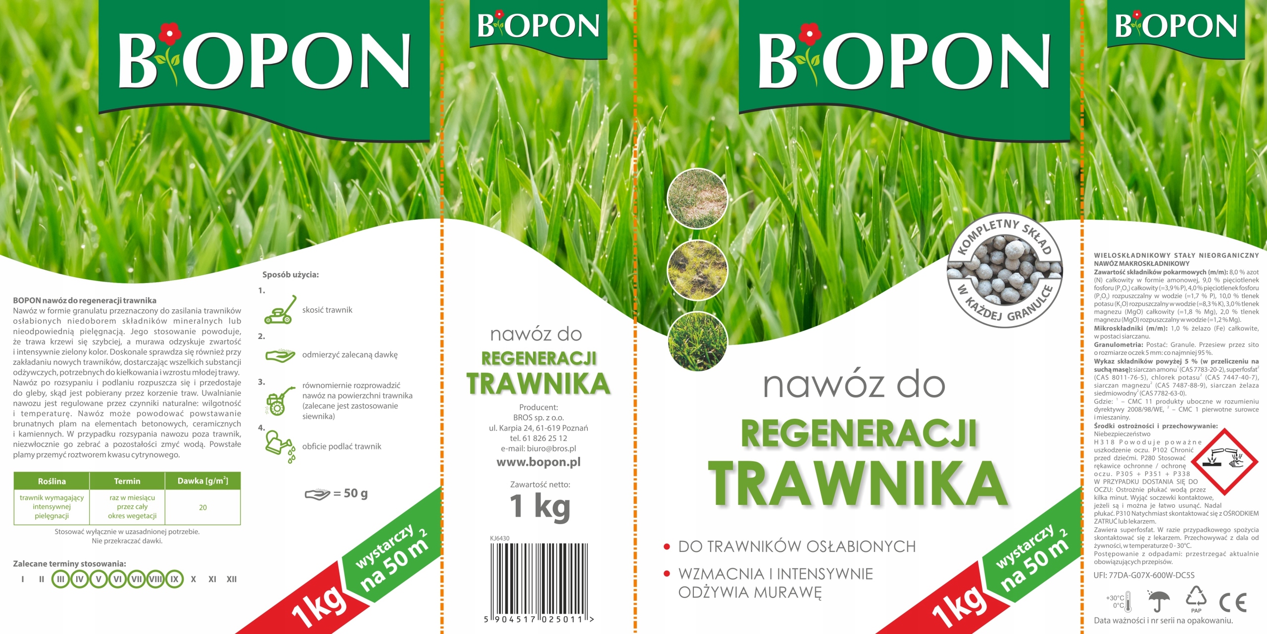 bopon - nawóz do regeneracji trawnika granulat 1kg