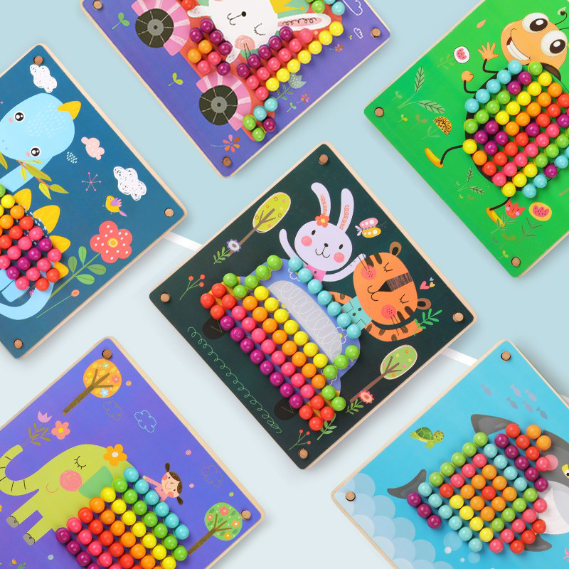 drewniane klocki grzybki jhtoy-617