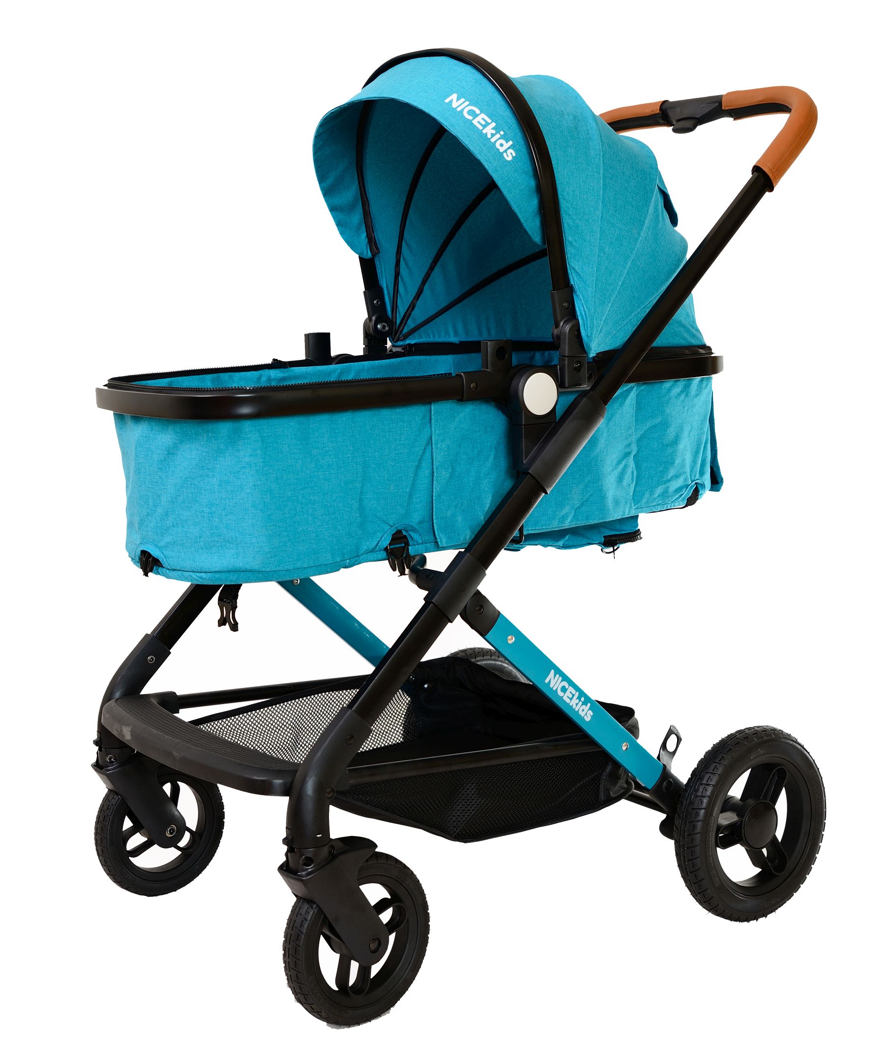 wózek dla dzieci aluminiowy 3w1 508 nicekids seledynowo czarny