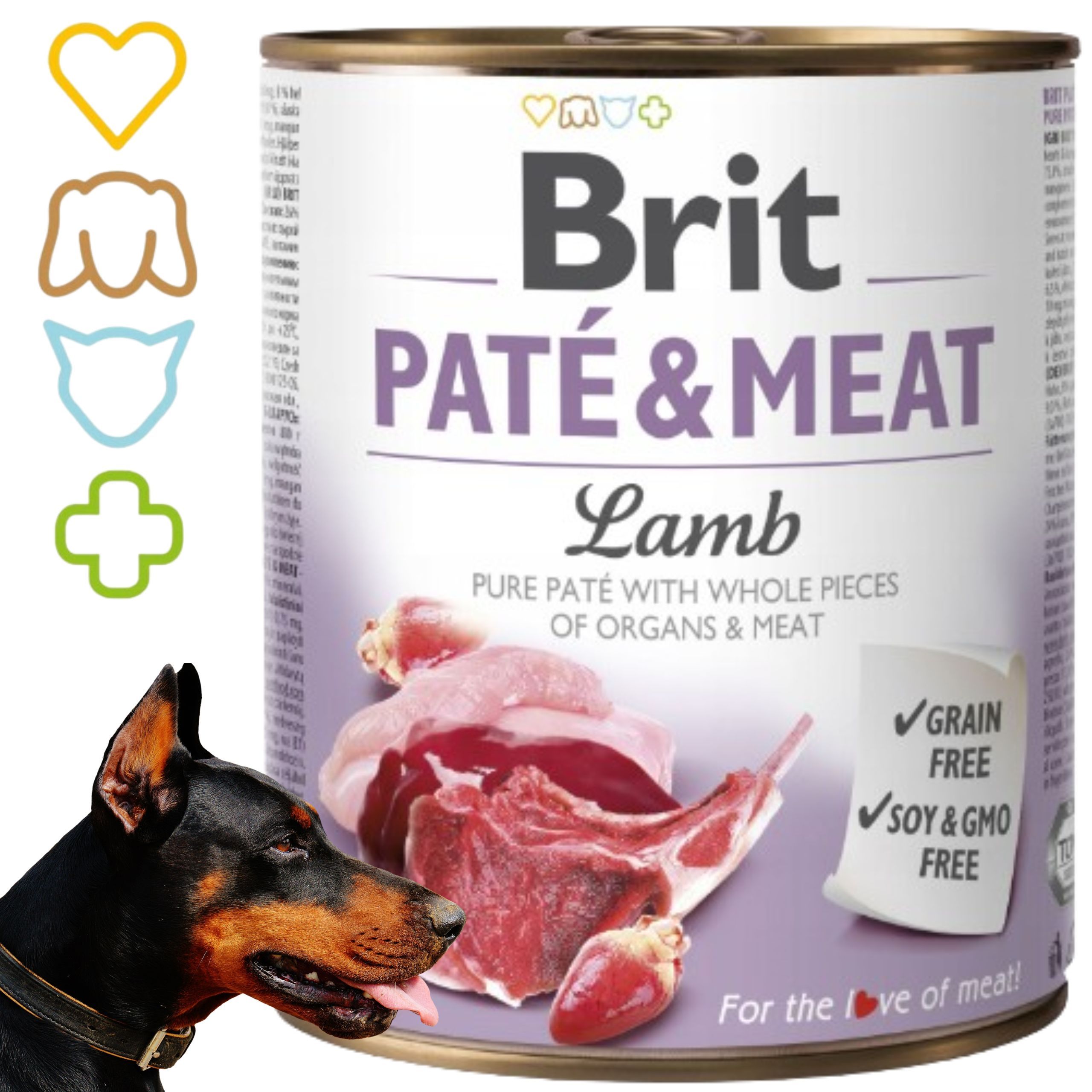 mokra karma dla psa z jagnięciną brit pate&meat lamb 800g bezzbożowa puszka