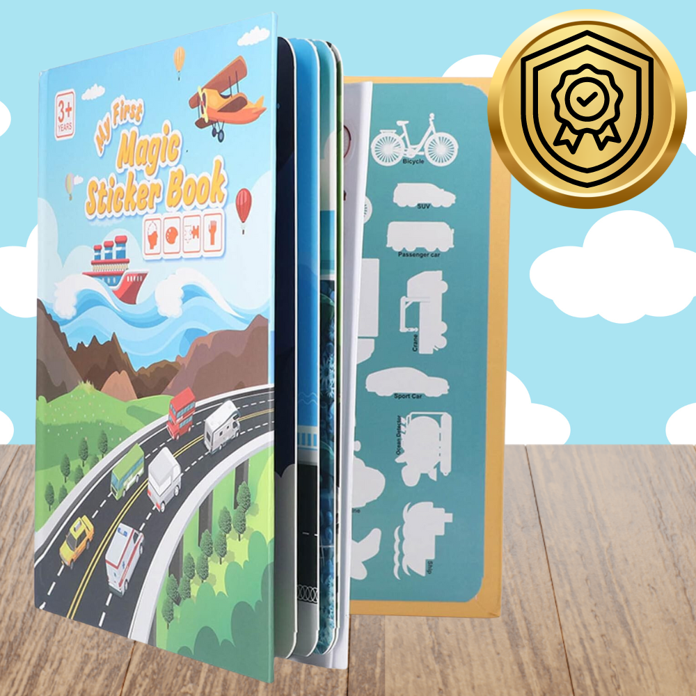 książeczka z naklejkami pojazdami sensoryczna dla dzieci edukacyjna drogi