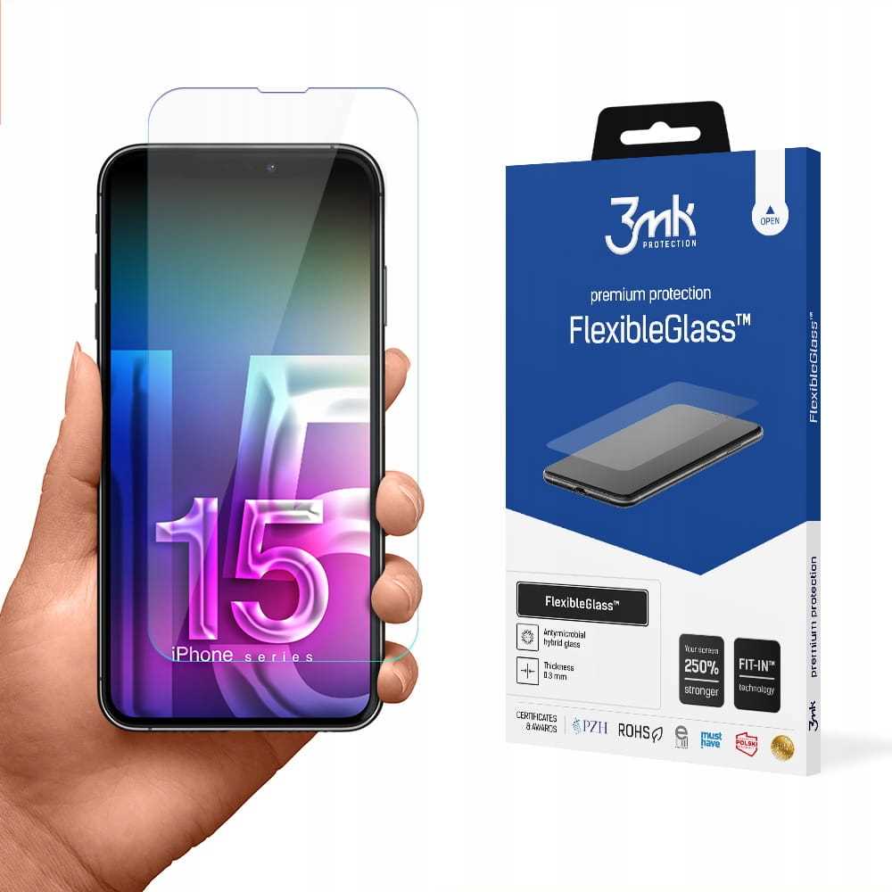 szkło hybrydowe 3mk flexibleglass apple iphone 15 pro max