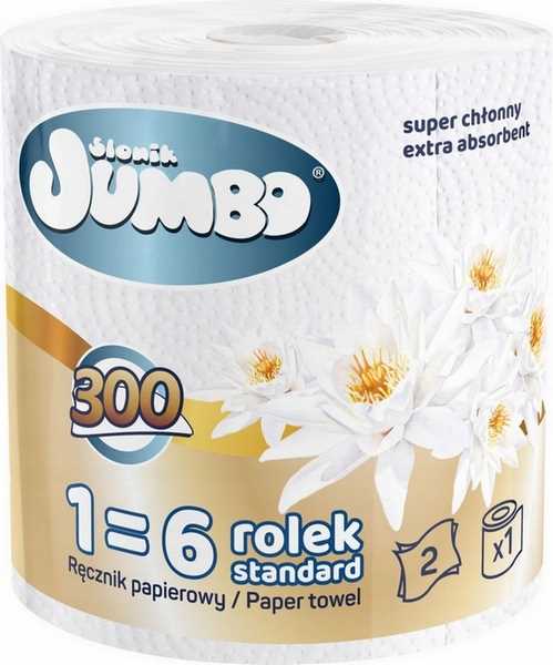 ręcznik papierowy 1r słonik jumbo maxi 300 list 2w - 1 szt.
