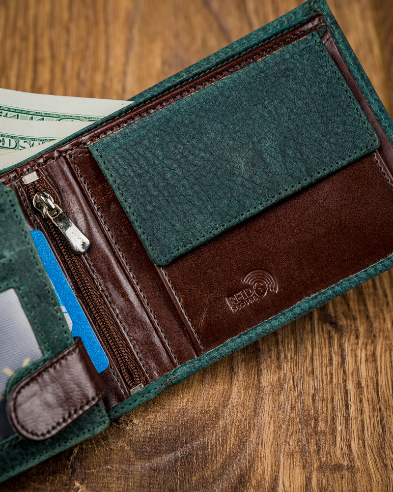 piękny kolorowy, skórzany portfel męski - forever young®