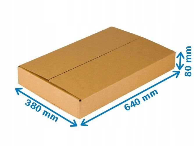 karton klapowy 640x380x80mm 3w b 380g/m2