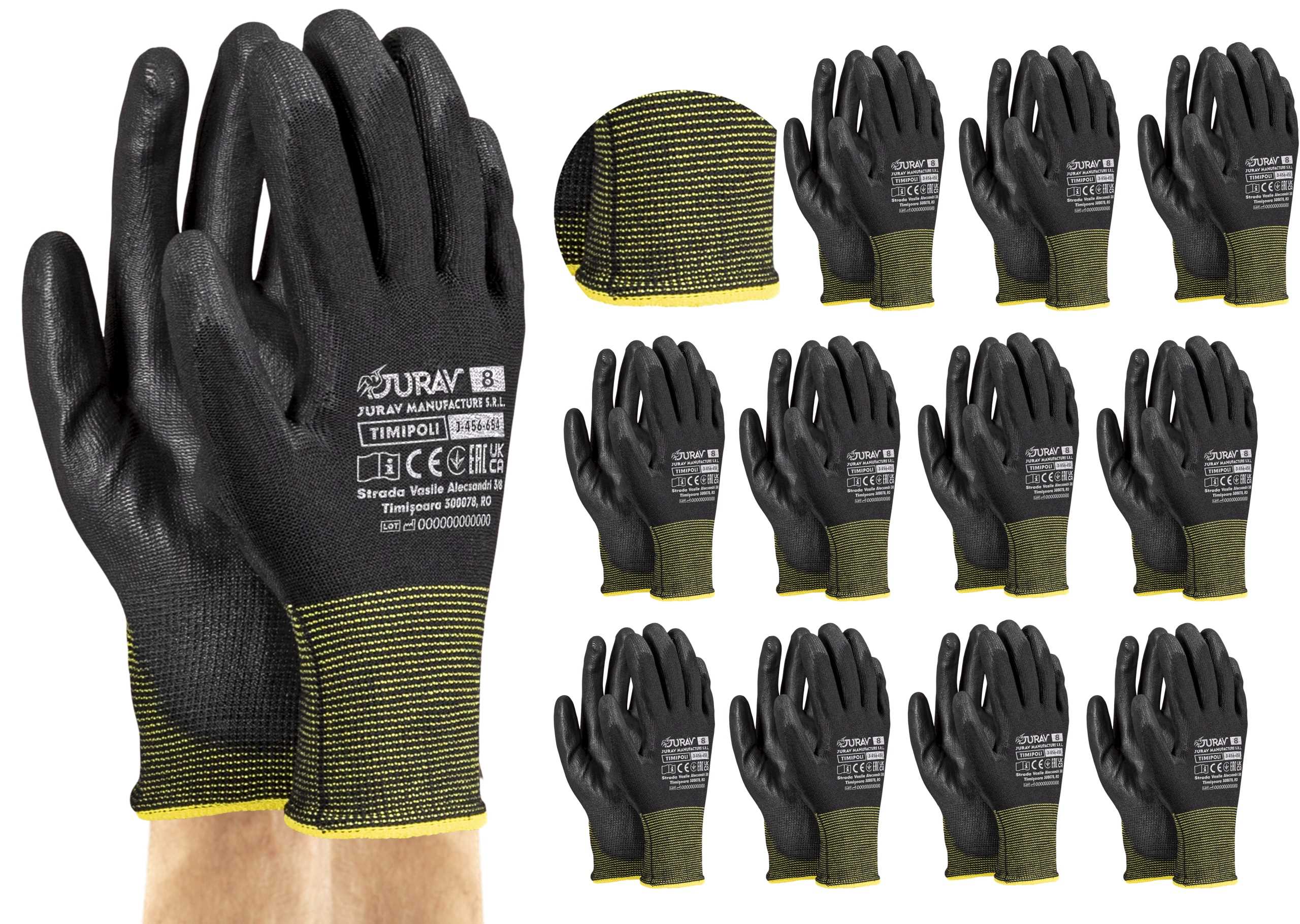 rękawice robocze czarne j-timipoli_bb8-m - 12 par