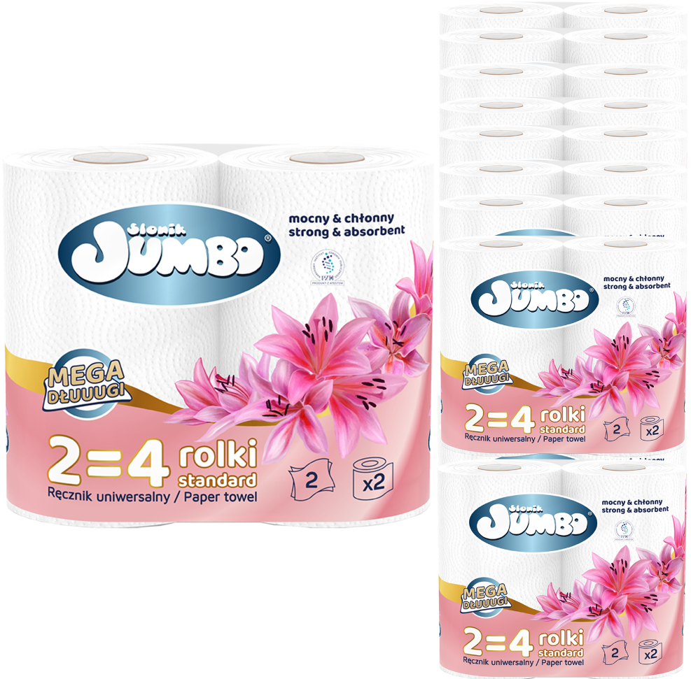 ręcznik papierowy 2r słonik jumbo mega dłuuugi biały 2w - 30 rolek