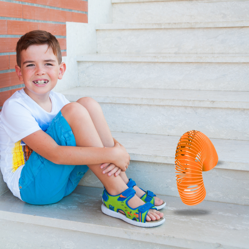 sprężyna dla dzieci magiczna sprężynka magic springs emoji pomarańczowa