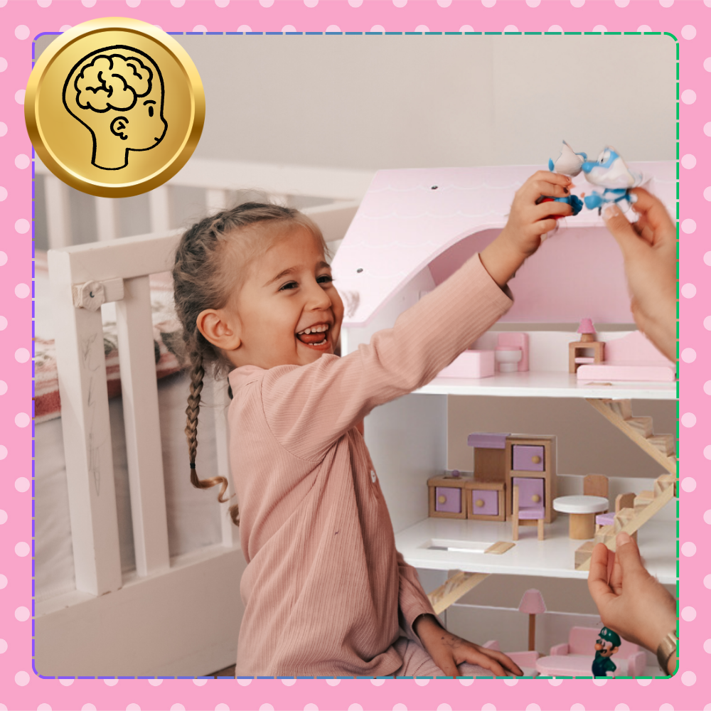 duży drewniany domek dla lalek  3 piętra +meble