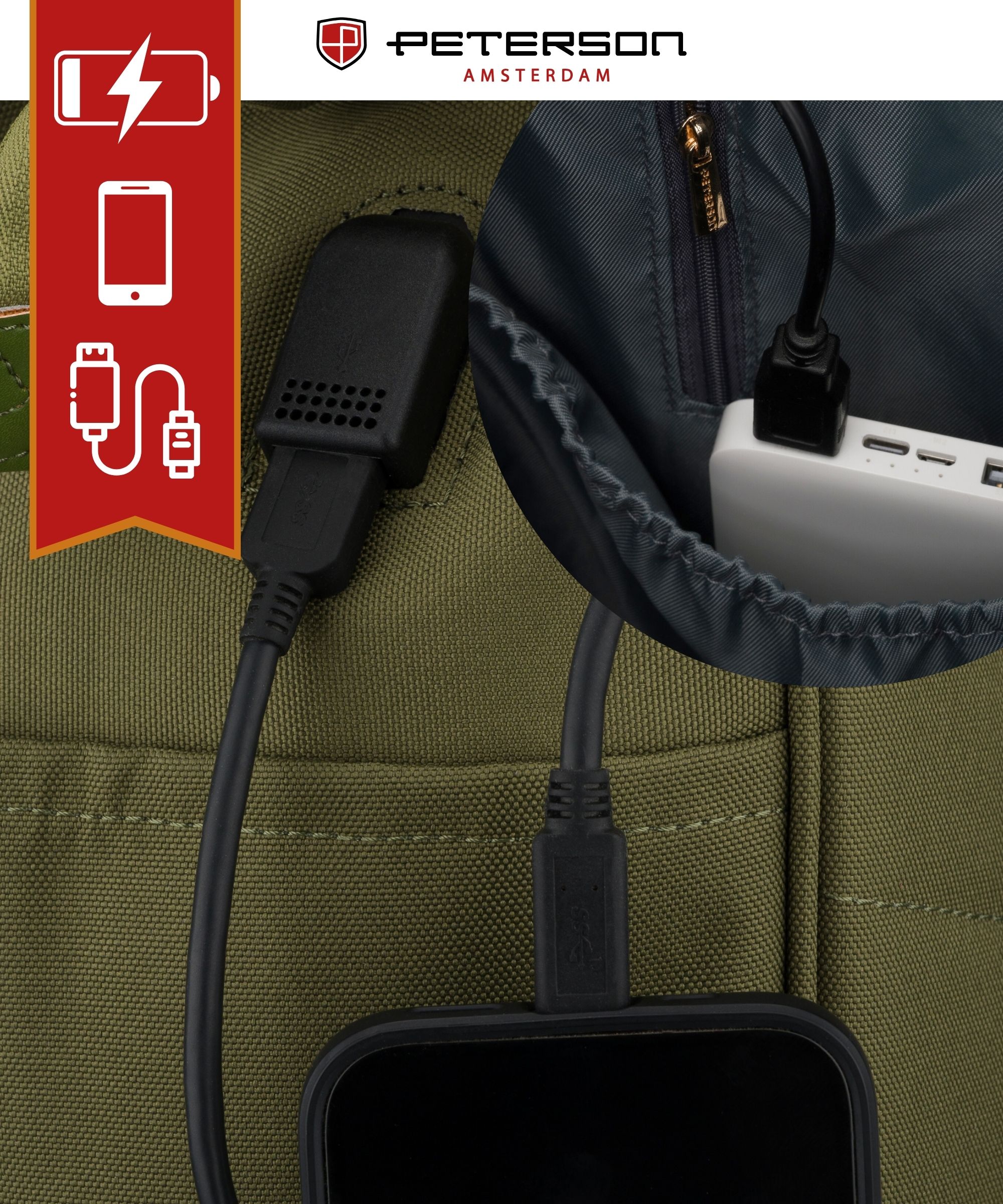 plecak materiałowy ptn alfa-0343 green