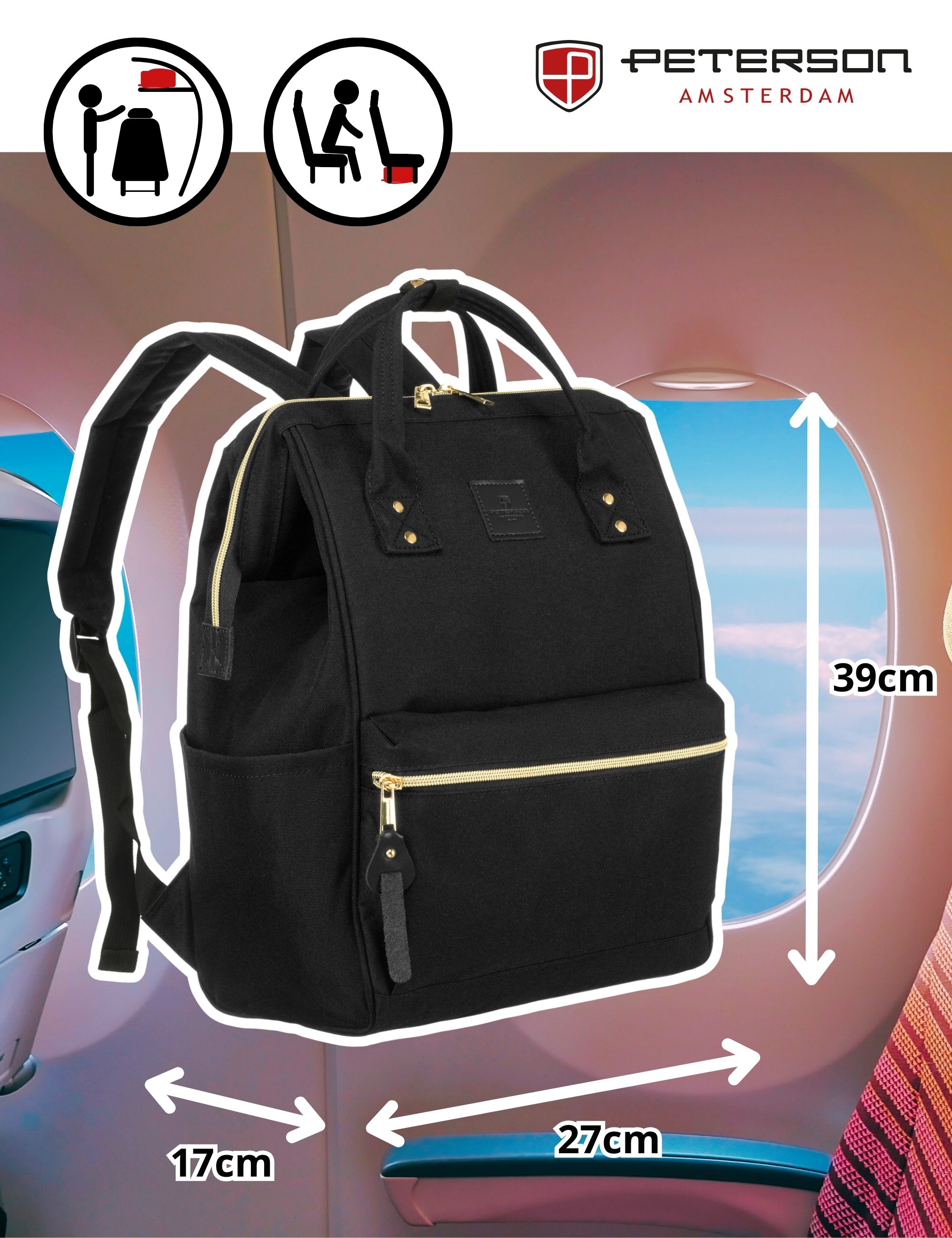 plecak materiałowy ptn alfa-5983 black