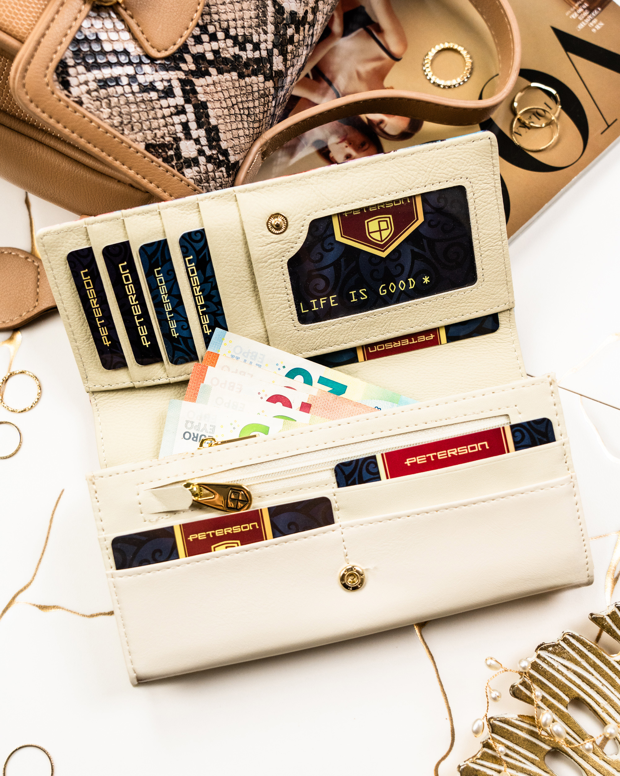 portfel damski skóra+pu ptn px27-pf2-4924 blue