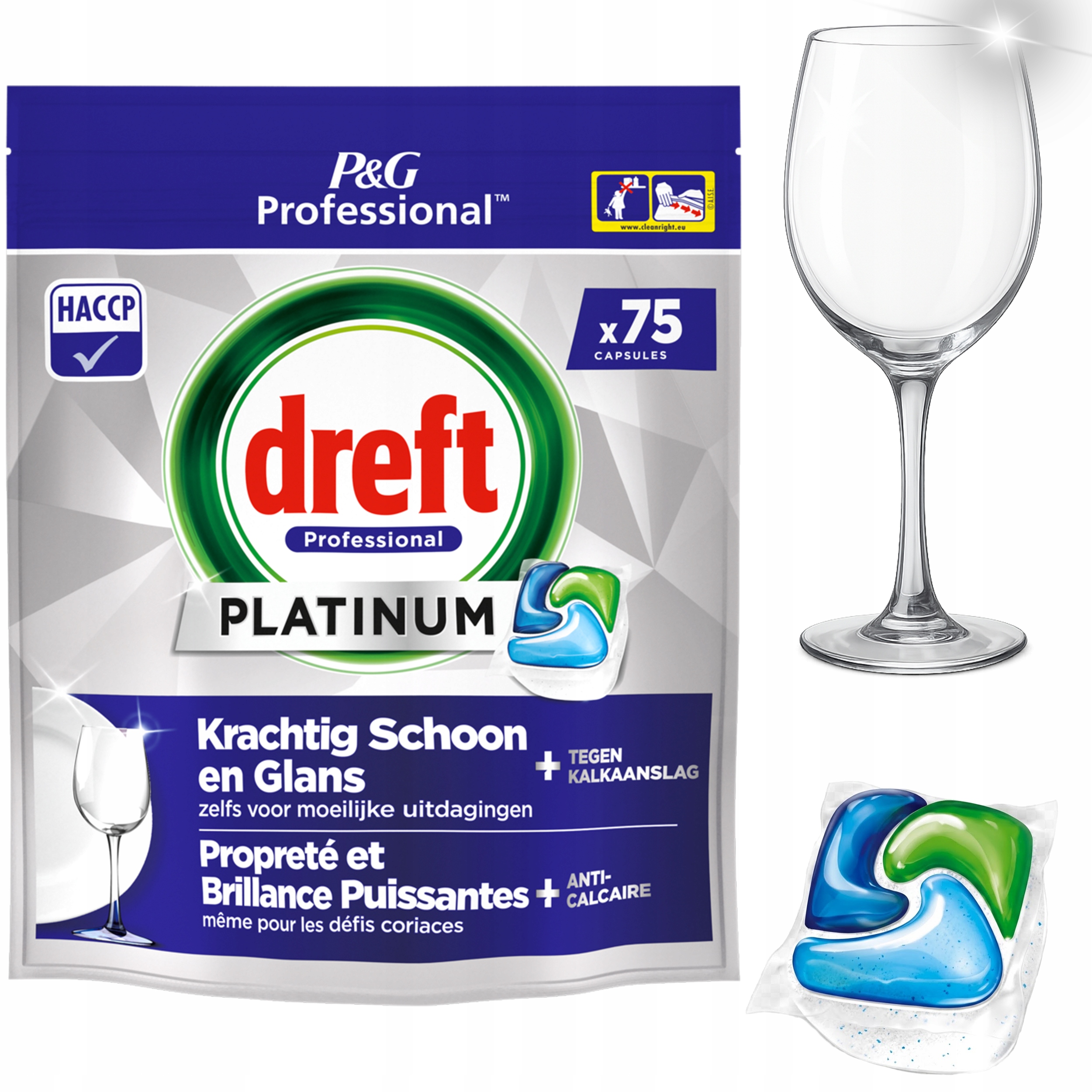 dreft professional kapsułki do zmywarki platinum all in one regular 75 szt.