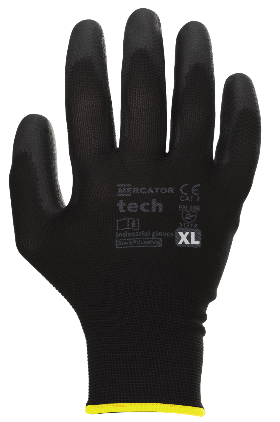 rękawice robocze mercator tech black+black pu - xl - 120 par
