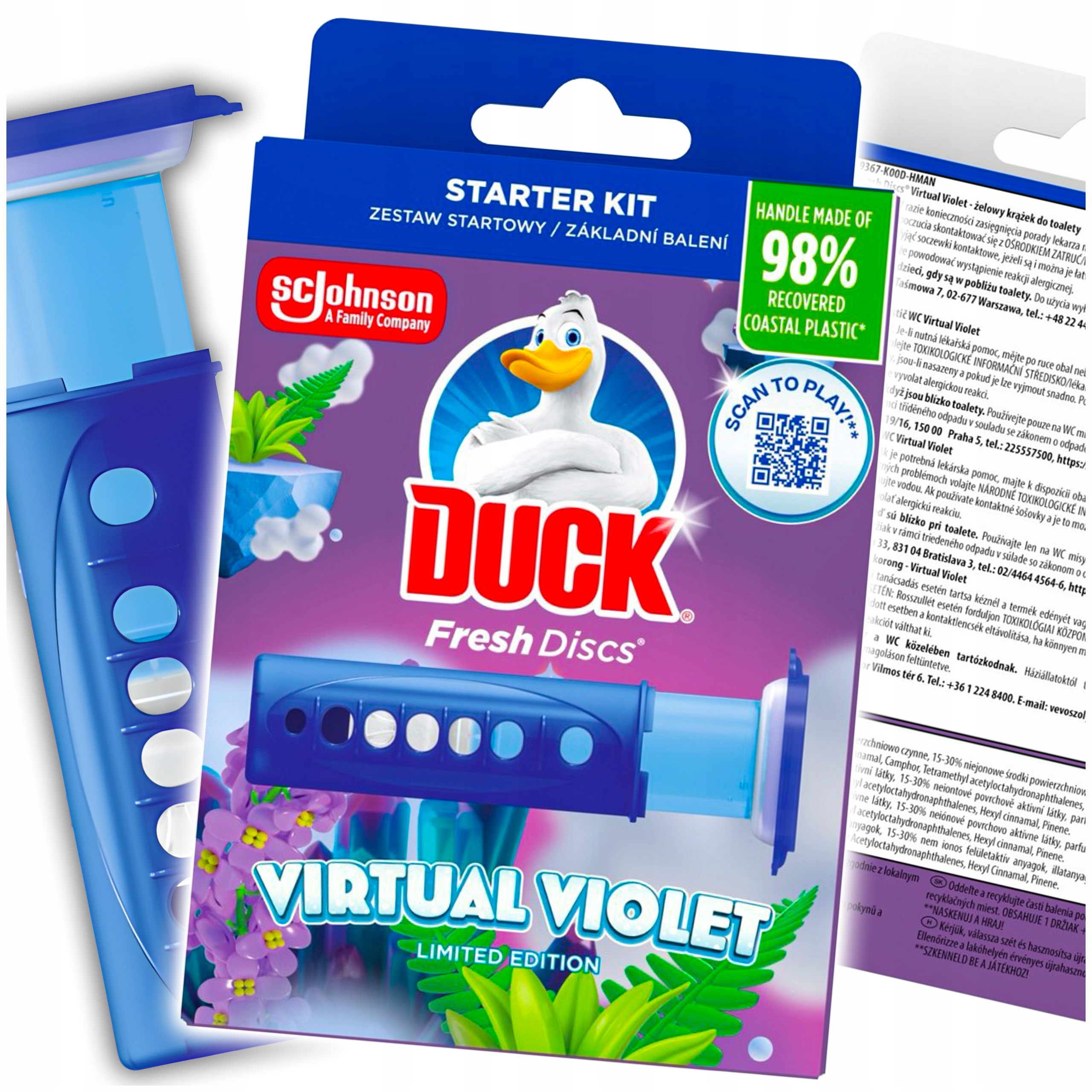 duck fresh discs virtual violet - żelowy krążek do toalety 36ml + aplikator