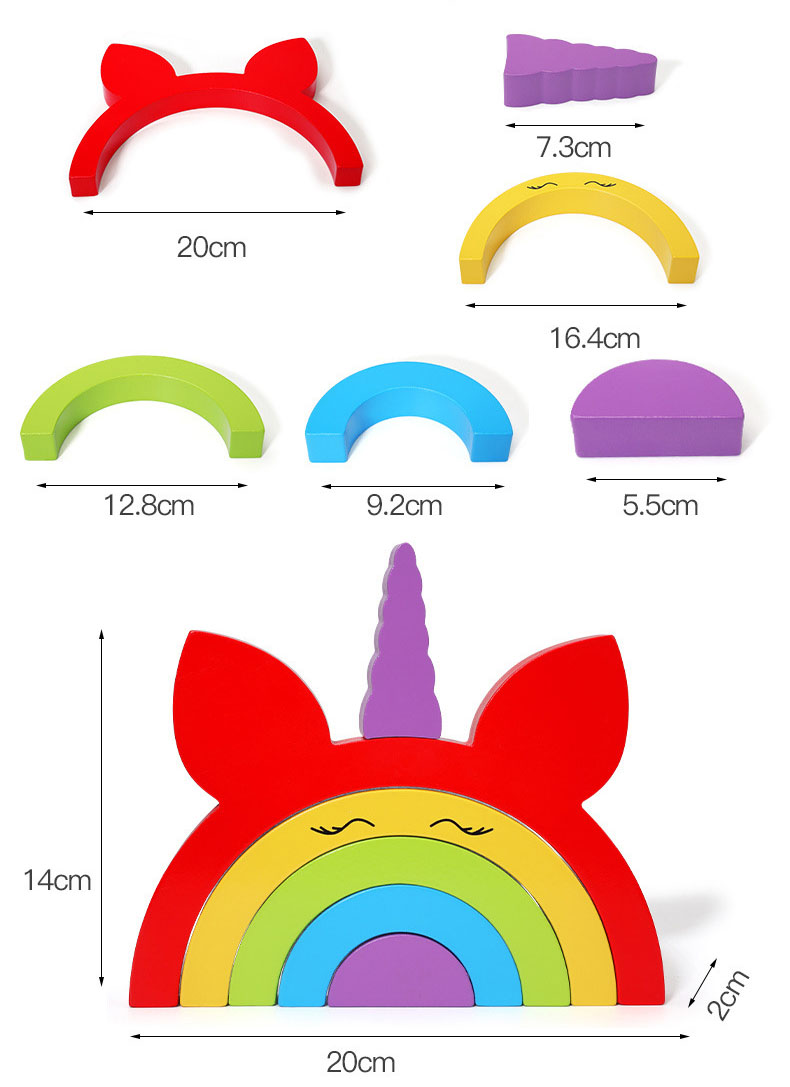 gra zręcznościowa logiczna sorter nakładanka tęcza jednorożec jhtoy-252