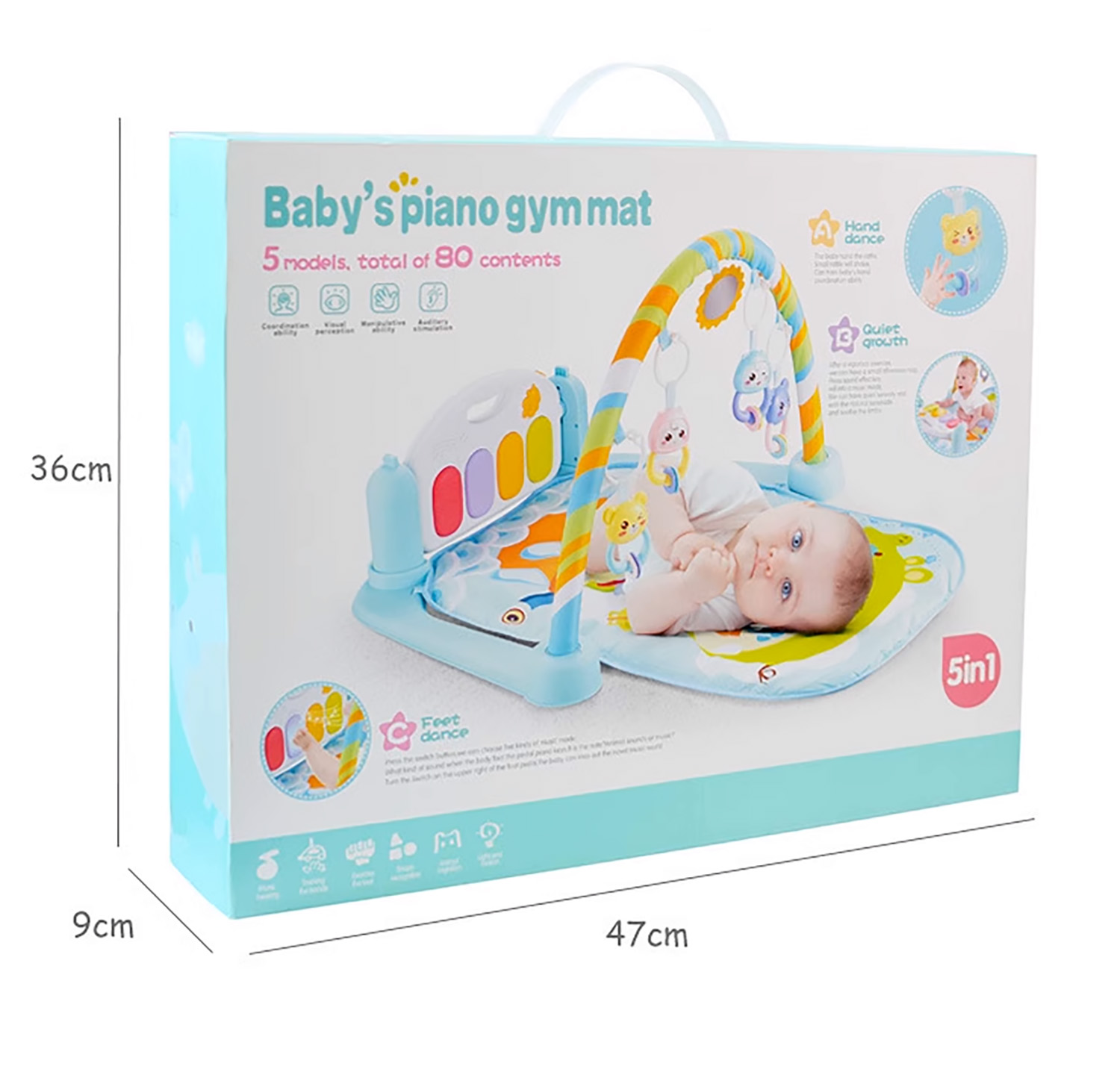 duża mata edukacyjna z pianinkiem interaktywna 5w1 różowe nicekids lz-9903