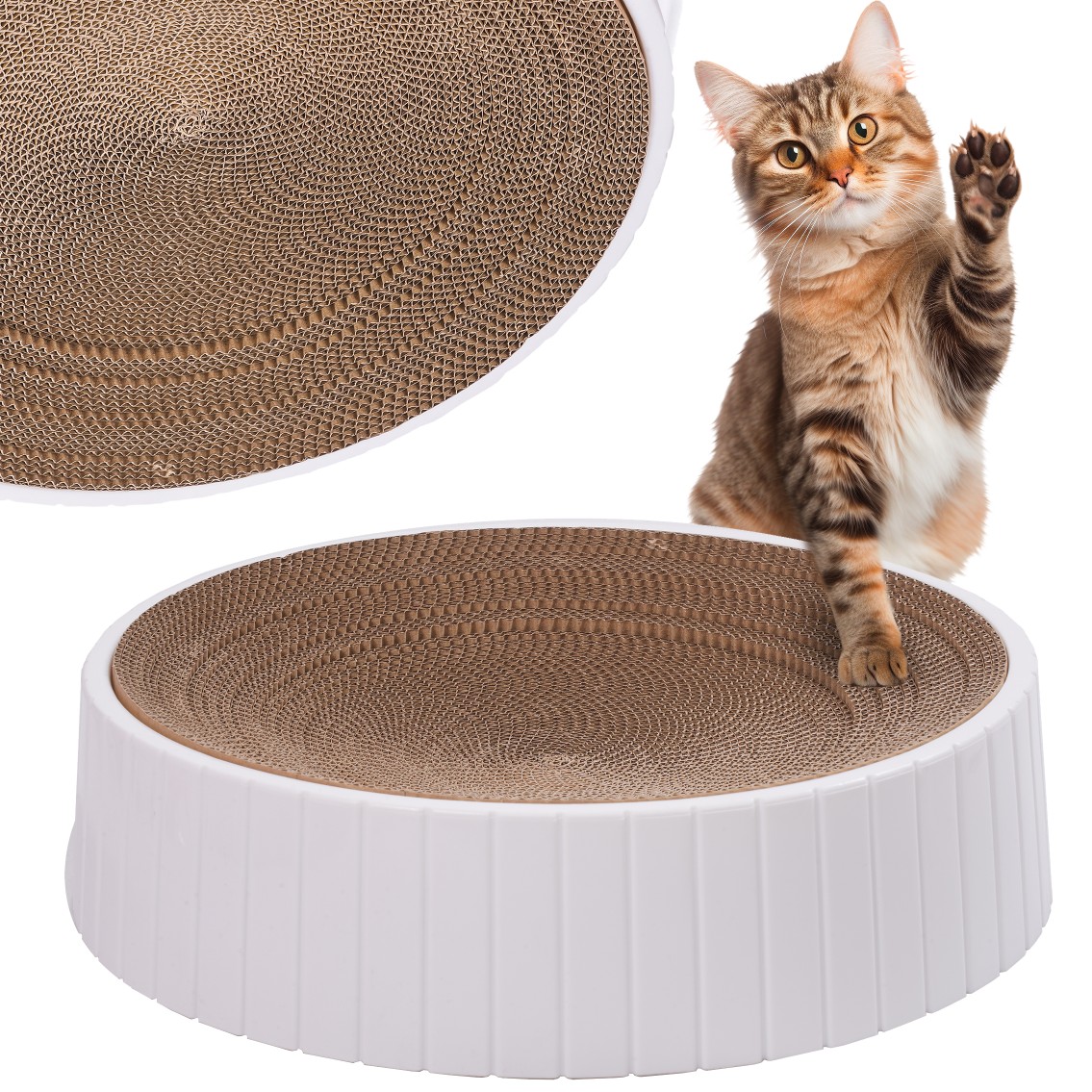 drapak dla kota z tekturki duży do drapania zabawka kot leżący okrągły