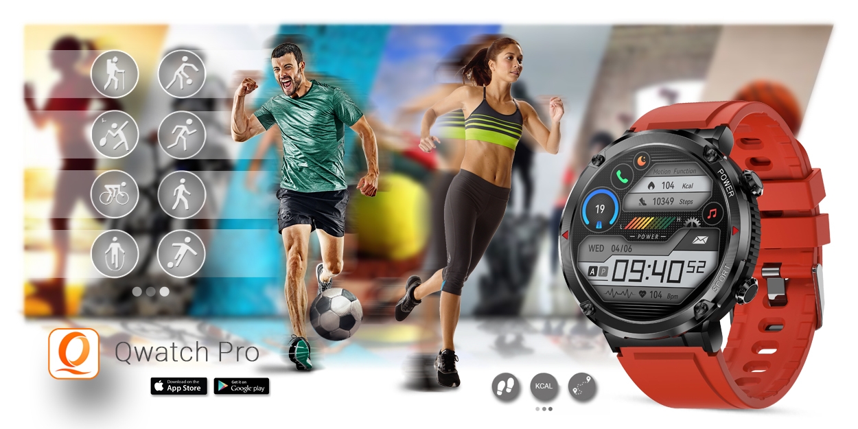 smartwatch gravity gt21-6 + czerwony pasek silikonowy