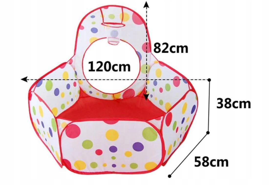 namiot biało czerwony z tunelem 16335