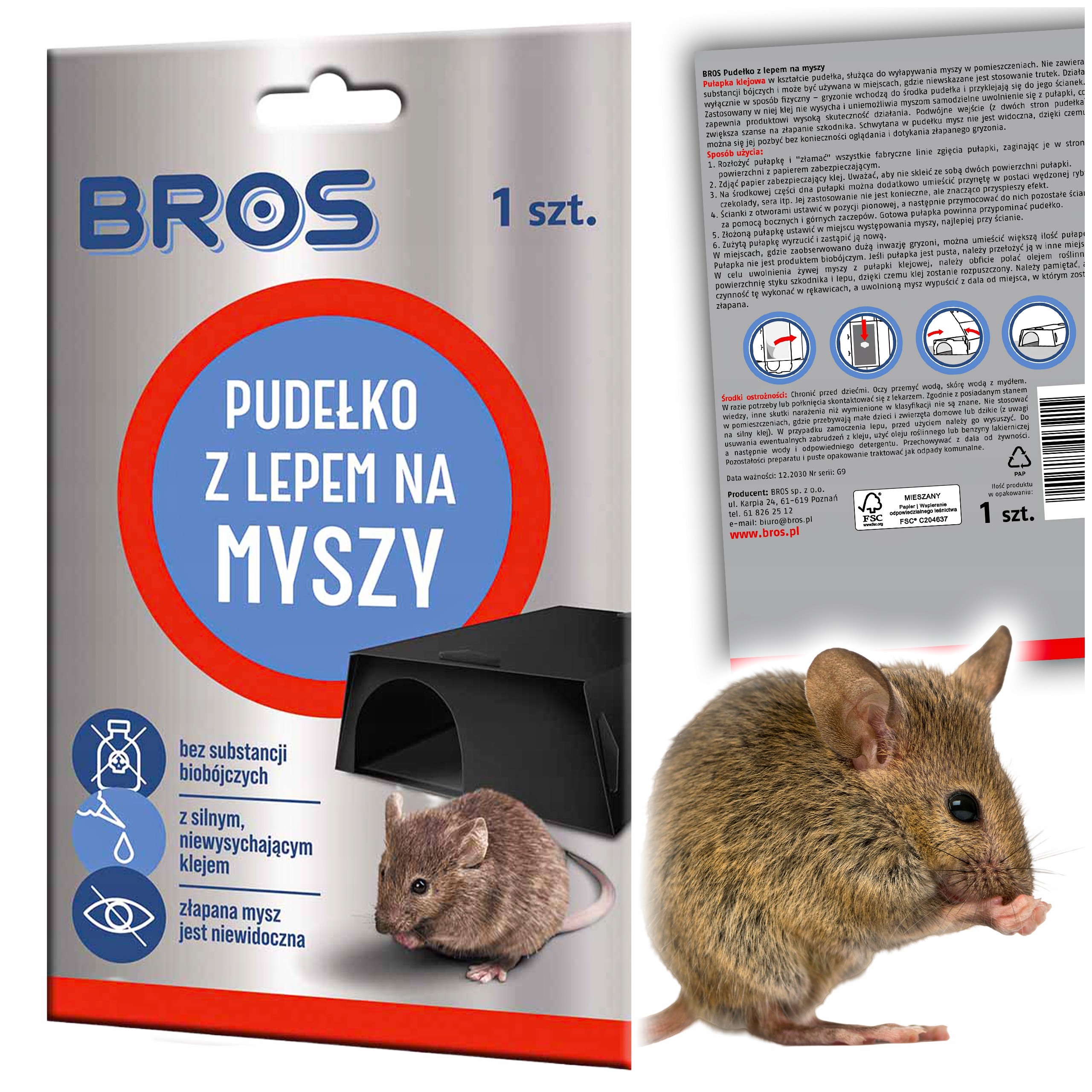 bros - pudełko z lepem na myszy