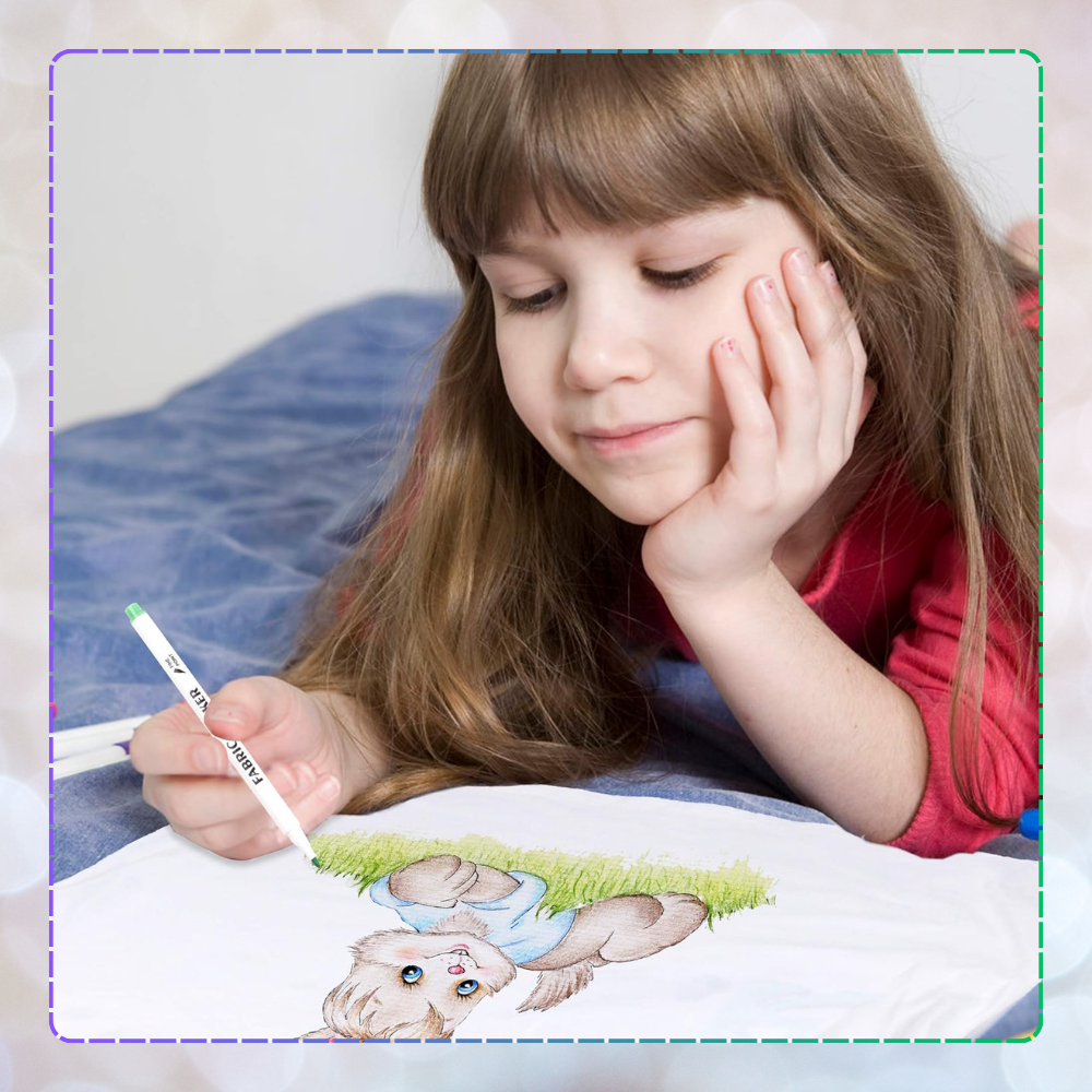 pisaki do tkanin ubrań koszulek markery flamastry mazaki zestaw 6 kolorów