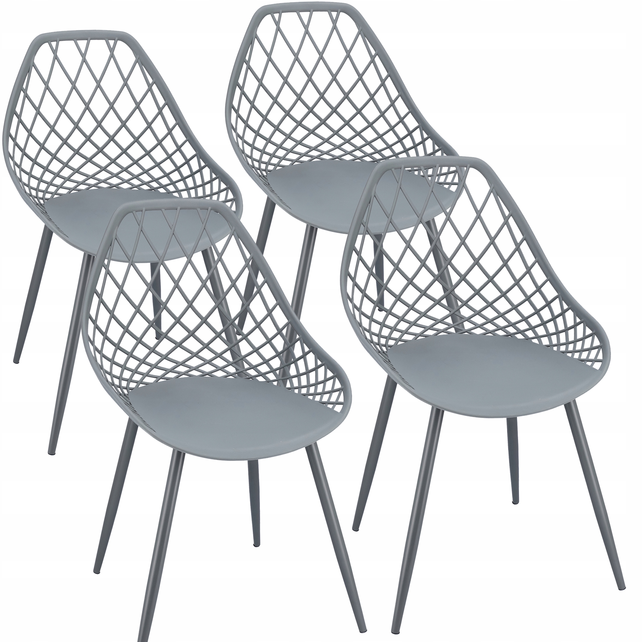 4 x krzesło aranda szare + nogi kolor