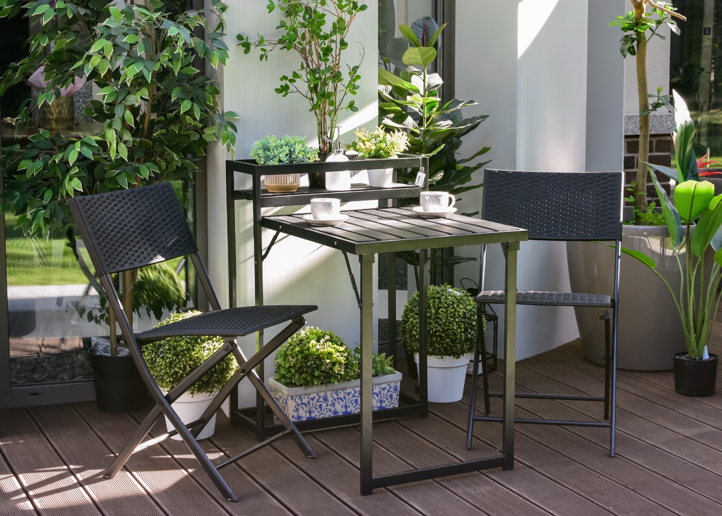 meble na balkon ogród taras składane komplet zestaw stół 2 krzesła