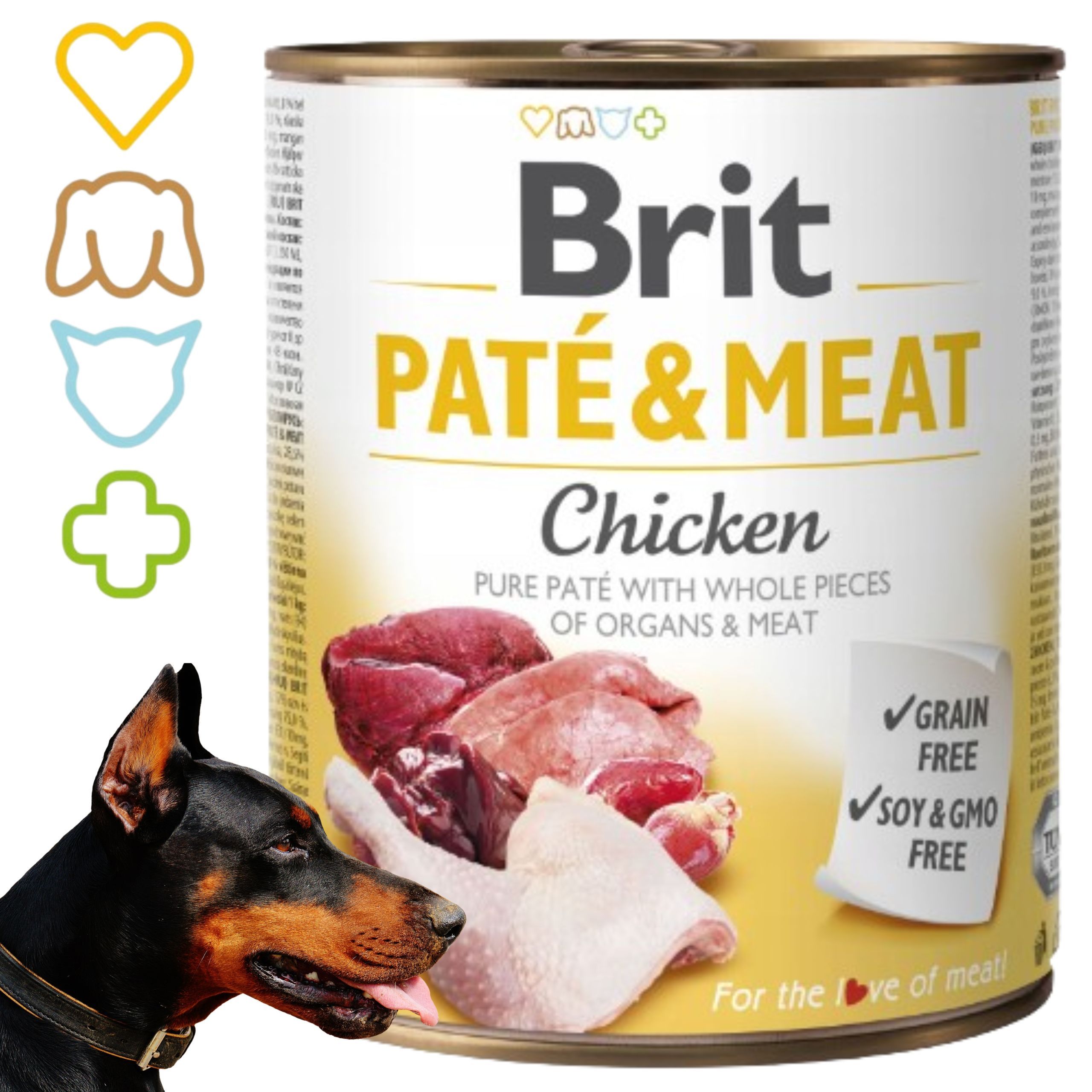 mokra karma dla psa z kurczakiem brit pate&meat chicken 800 g bezzbożowa