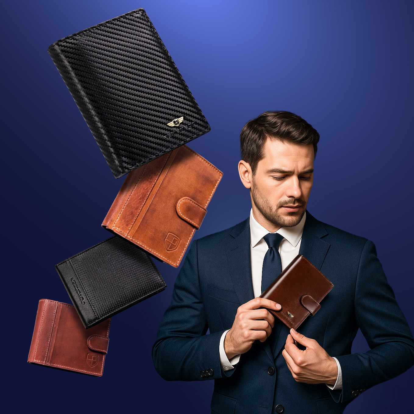 elegancki portfel męski na karty — peterson